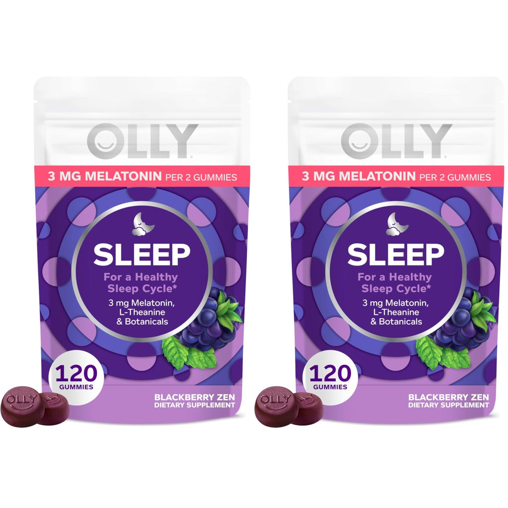 OLLY Sleep Support Gummy Supplement,* 3 mg Melatonin, L-Theanine - 60 Count