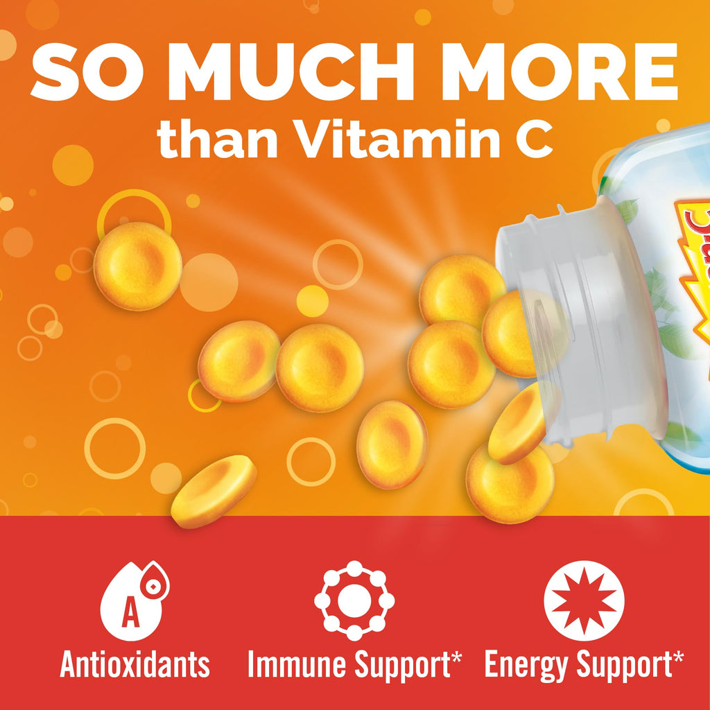 Emergen-C Vitamin C 1000mg Immune Support Chewables, Orange, 40 Tablets | Chewable Tablets, B Vitamins, Zinc and Manganese, No Water Needed, More Vitamin C than 10 Oranges