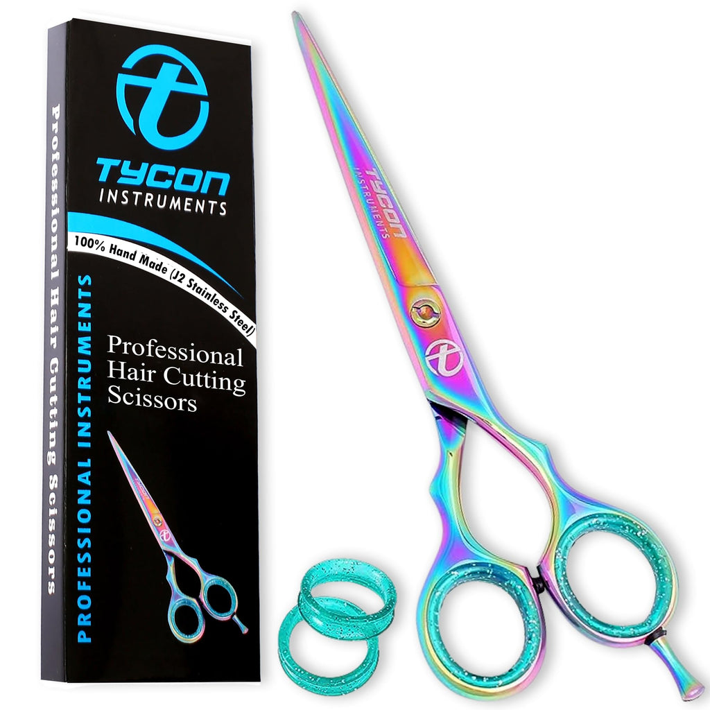Tycon Hair Cutting Scissors Professional 6.5" – Japanese Stainless Steel, 2.7" Razor Edge Blade Barber Scissors – Ergonomic design - Precision Hair Scissors for Smooth Cutting - Salon & Personal Use