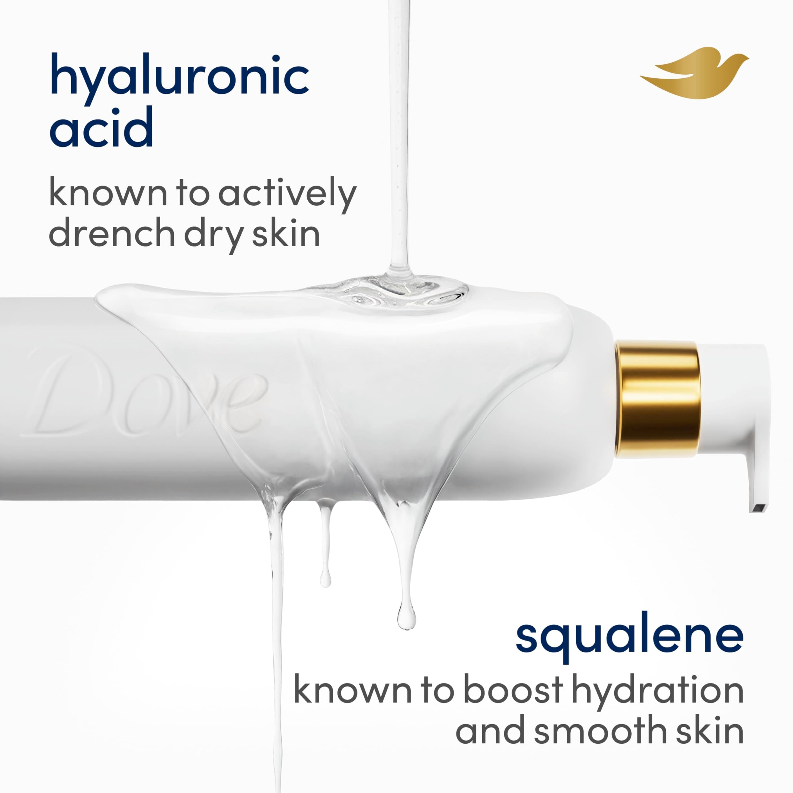 Dove Hydration Boost Serum Body Wash with Hyaluronic Acid, 18.5 oz | Serum-infused moisturizing body wash with 6% hydration serum and hyaluronic acid for dry, dehydrated skin