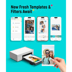 Liene M100 4x6'' Photo Printer, Phone Printer 100 Sheets & 3 Cartridges, Full-Color Photo, Portable Instant Photo Printer for iPhone Android, Thermal Dye Sublimation, Wi-Fi Picture Printer 100 Papers