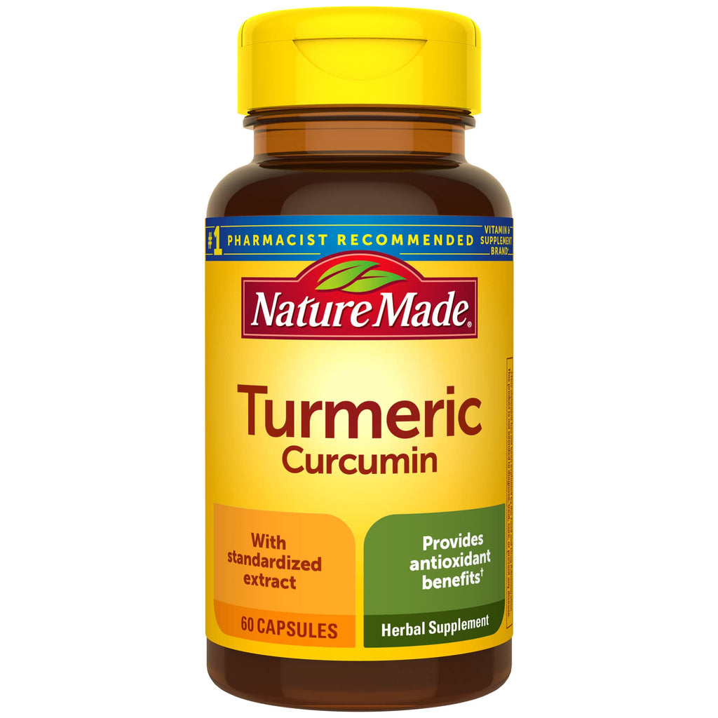 Nature Made Turmeric Curcumin 500 mg, Herbal Supplements, 120 Capsules | Turmeric Curcumin Supplement for Antioxidant Support, Gluten Free, 120 Day Supply