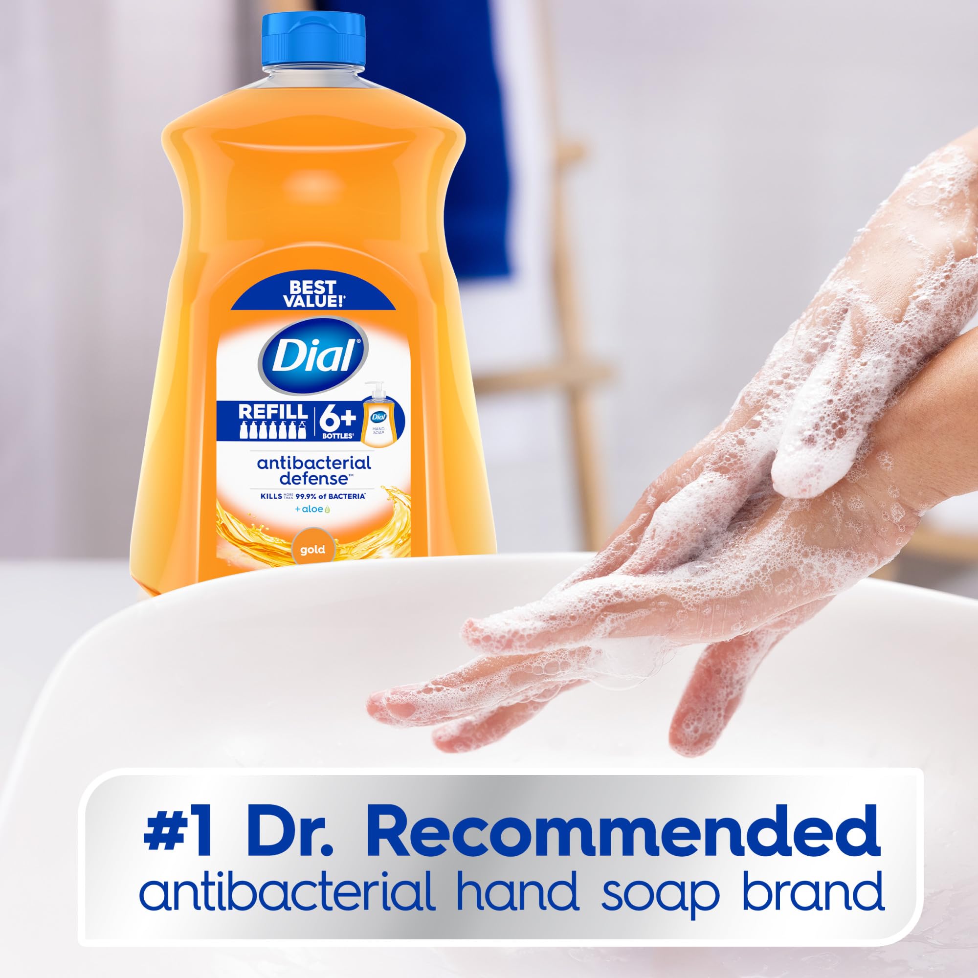 Buy now Dial Antibacterial Defense Liquid Hand Soap + Aloe, Gold Scent, 52 Fl Oz Hand Soap Refill (3 Count), Dermatologist-Tested, Gentle Formula at indiglob india