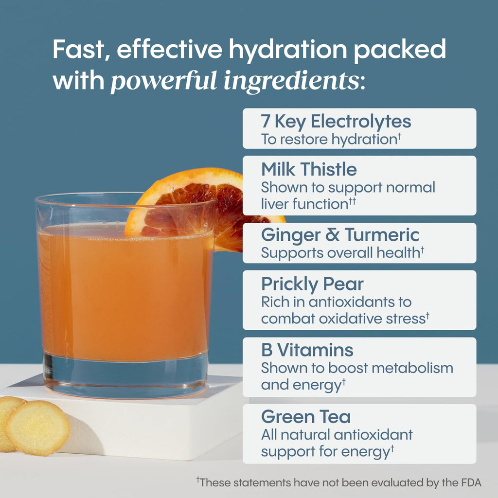 Hydralyte Liver Support + Electrolytes Milk Thistle Drink, Blood Orange