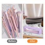 Psyqtsuary Small Clear Makeup Bag in purple, perfect for organizing cosmetics. Available online for easy ordering.