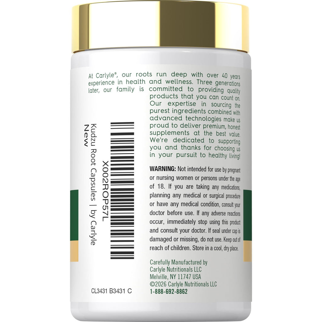 Carlyle Kudzu Root | 100 Extract Capsules | Non-GMO and Gluten Free Formula