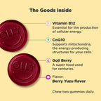 OLLY Extra Strength Daily Energy, Vitamin B12, CoQ10, Berry Yuzu - 60 Count
