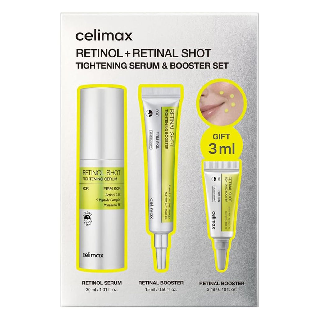 celimax The Vita A Retinal Shot Tightening Booster (0.51 fl.oz) | 0.1% Retinal, 3% Matryxyl, High-Strength Retinoid, Anti Aging, Pore Minimizer, Fine Lines, Skin Firming, Korean Skin Care