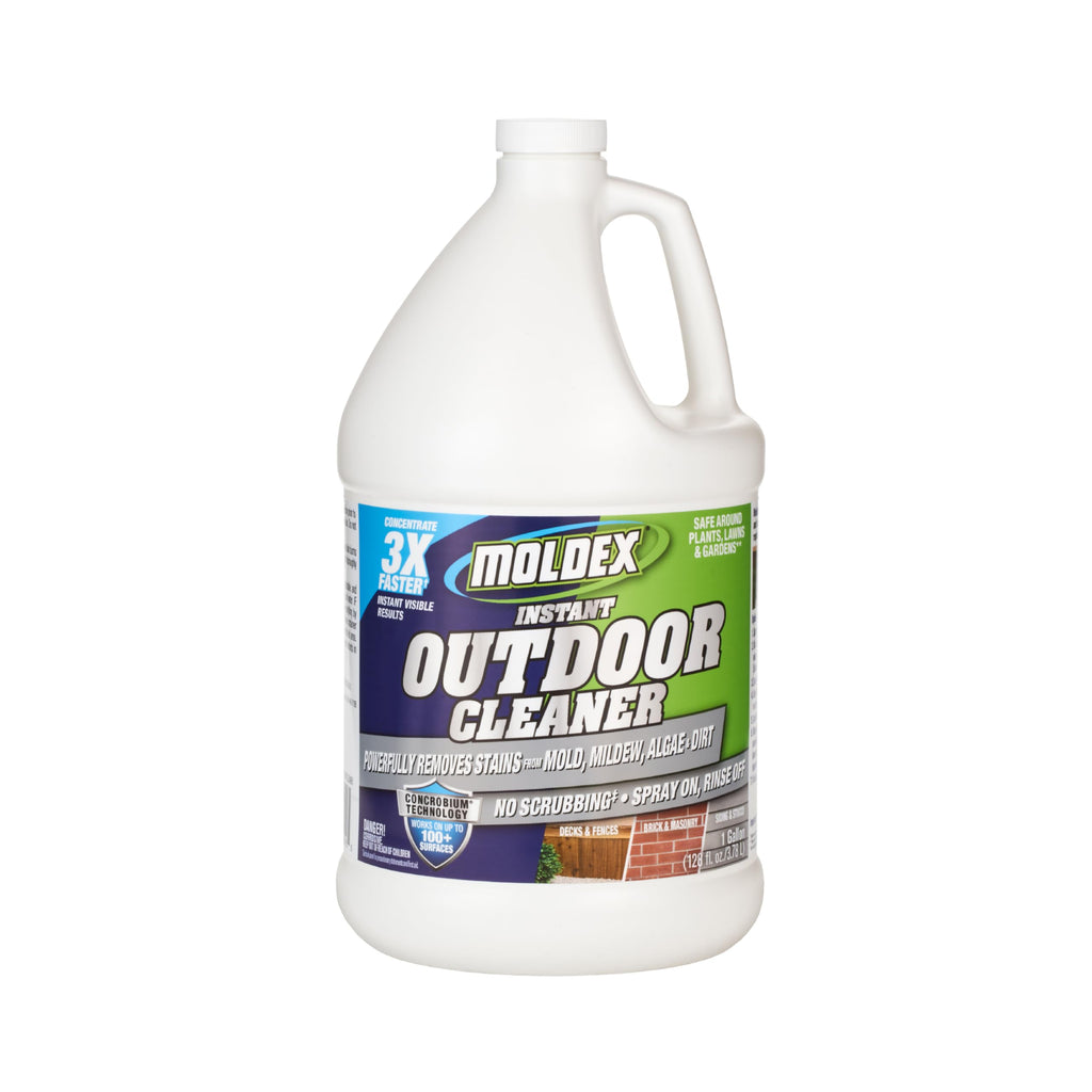 Moldex® Instant Outdoor Cleaner Concentrate with Bleach, 1 Gallon – Fast Acting Solution for Mold and Mildew Stains on Siding, Decks, Fences and Exterior Surfaces