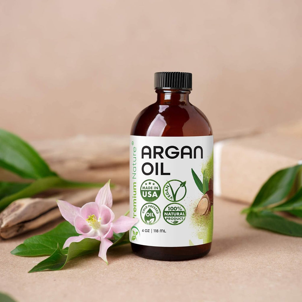 Buy now Premium Nature Argan Oil for Hair Virgin 100% Pure Cold Pressed Argon Oil Hair Serum For Hair Stimulate Growth for Dry and Damaged Hair Argan Oil for Skin Body Moisturizer Nails Protector 4 oz at indiglob india