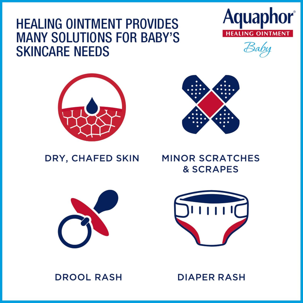 Buy now Aquaphor Baby Healing Ointment Advanced Therapy Skin Protectant for Chapped or Dry Skin, Drool Rash and Diaper Rash Ointment, Hypoallergenic Baby Essentials, Travel Size, 0.35 Oz Tube, Pack of 2 at indiglob india