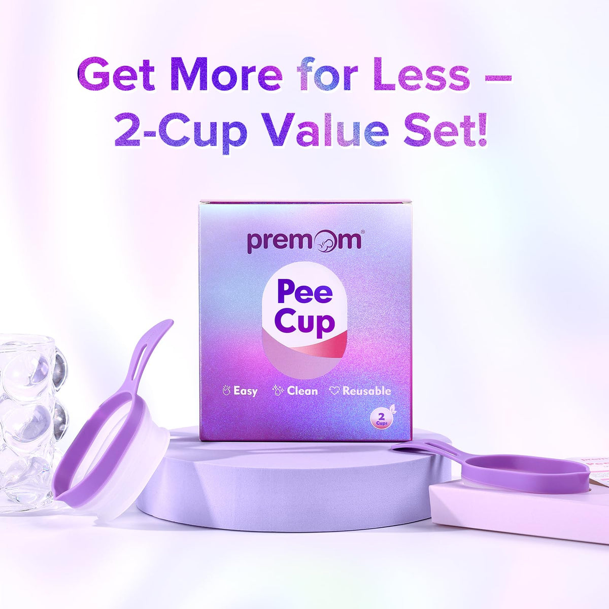 Premom 2 Urine Cups Reusable & Collapsible for Ovulation & Pregnancy Tests