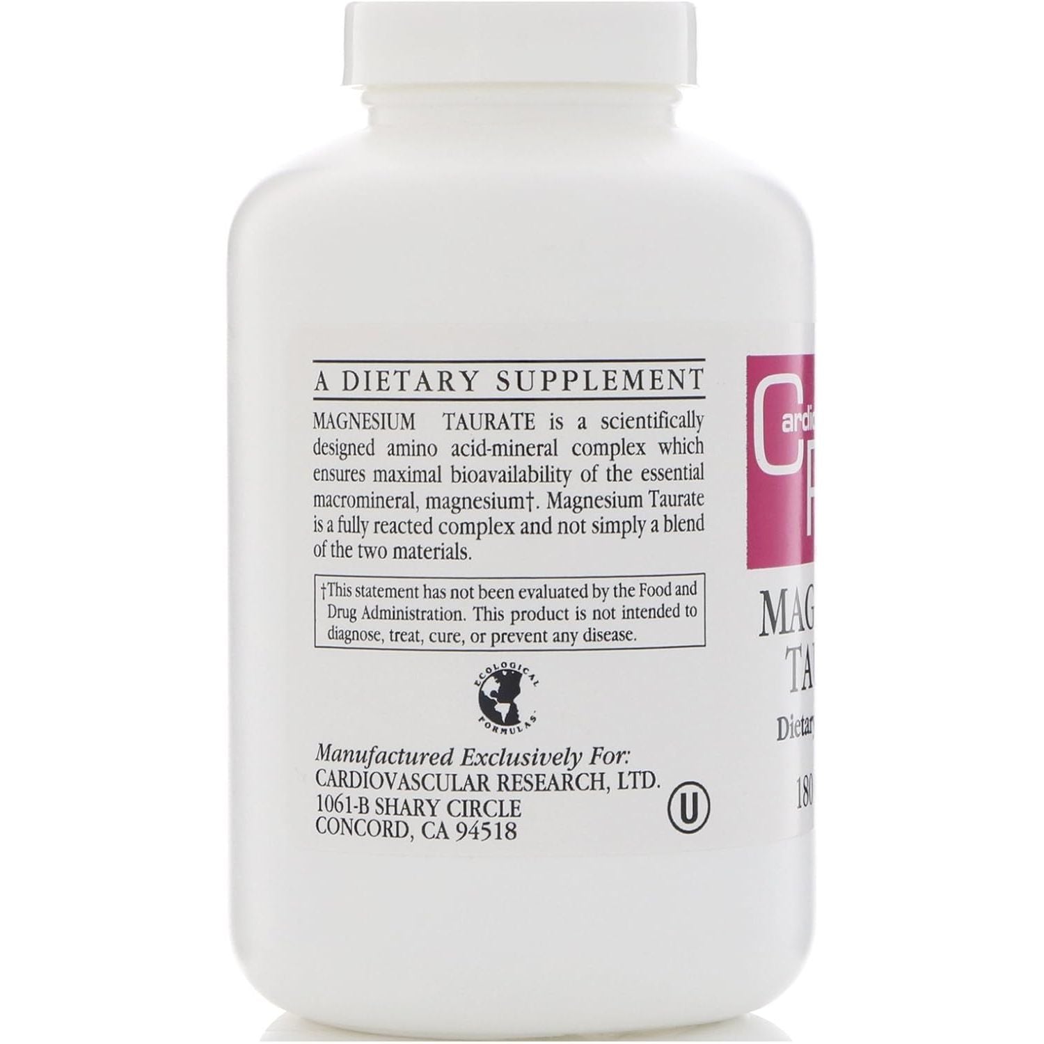 Buy now Cardiovascular Research Magnesium Taurate 125 mg, Creamy White, 180 Capsules (MAGT2) at indiglob india