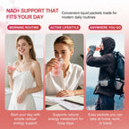 Updated NAD Plus 1000mg Liquid Supplement for Women & Men, 30 Packets