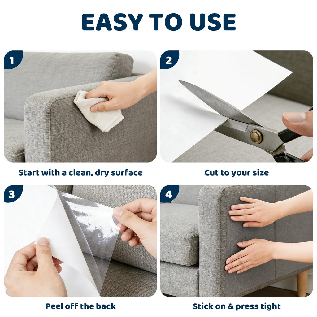 12PCS Symmu No Pins Anti Cat Scratch Furniture Protector for Fabric Sofa