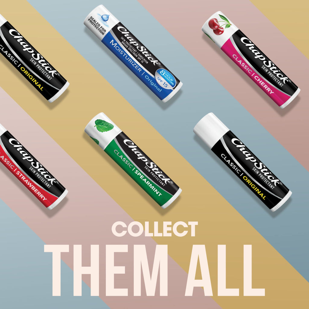 Buy now ChapStick Classic Collection Flavored Lip Balm Tubes Pack, Lip Moisturizer - 0.15 Oz (Box of 5 Packs of 3) at indiglob india