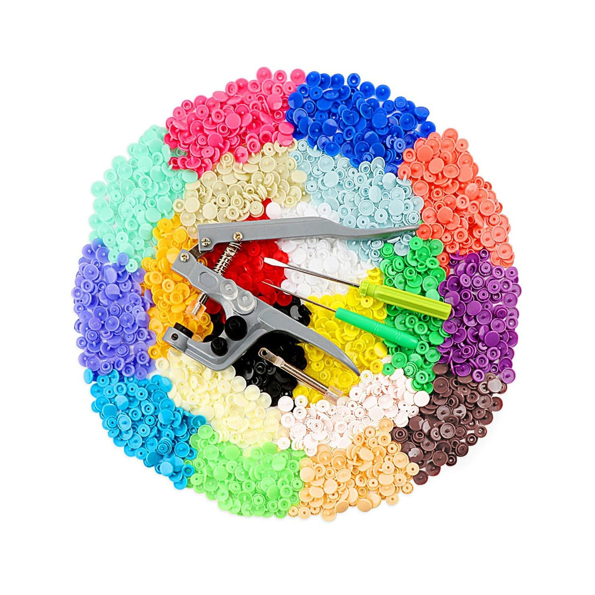 ilauke 400 Sets Snap Buttons with Snap Pliers, Snap Kit for Clothes Sewing