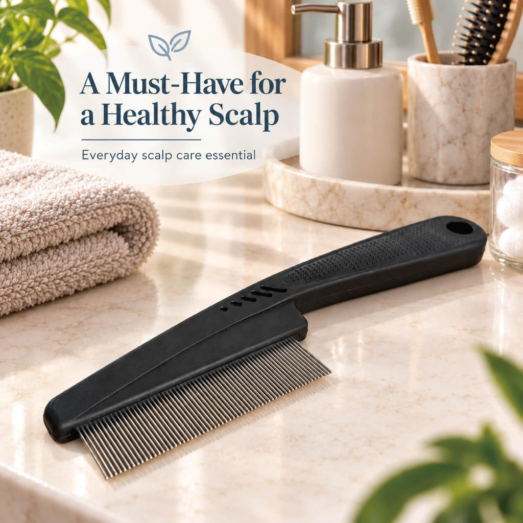 Yumflan 1.0mm Fine Tooth Stainless Steel Dandruff Comb