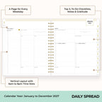 Blue Sky 2027 Daily & Monthly Planner Calendar, 8"x10", Rugby Stripe Black