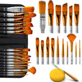 Acrylic Paint Brush Set of 16, Artist Paint Brushes for Acrylic Painting