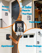 Key Lock Box, XL LockBox with Code, Outdoor Waterproof Wall Mount