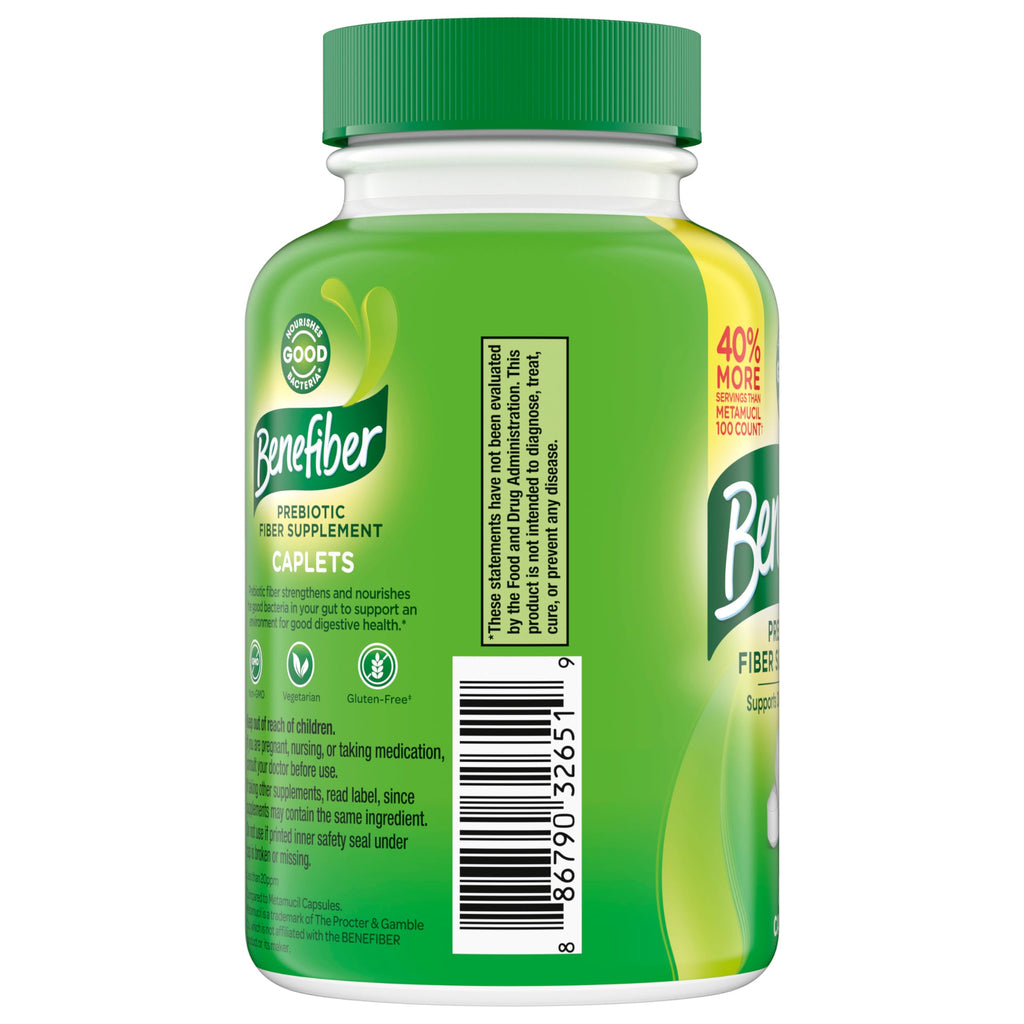 Benefiber Prebiotic Fiber Supplement Caplets, 84 count | Plant-based Prebiotic Fiber, Supports Gut Health by Nourishing Good Gut Bacteria, GLP-1 Support for Digestive Health