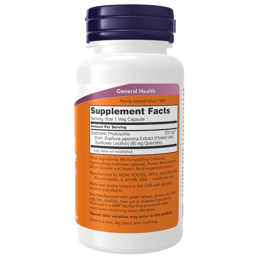 Buy now Now Foods Supplements, Quercetin Phytosome 250mg, Balanced Immune System, 90 Vcaps at indiglob india