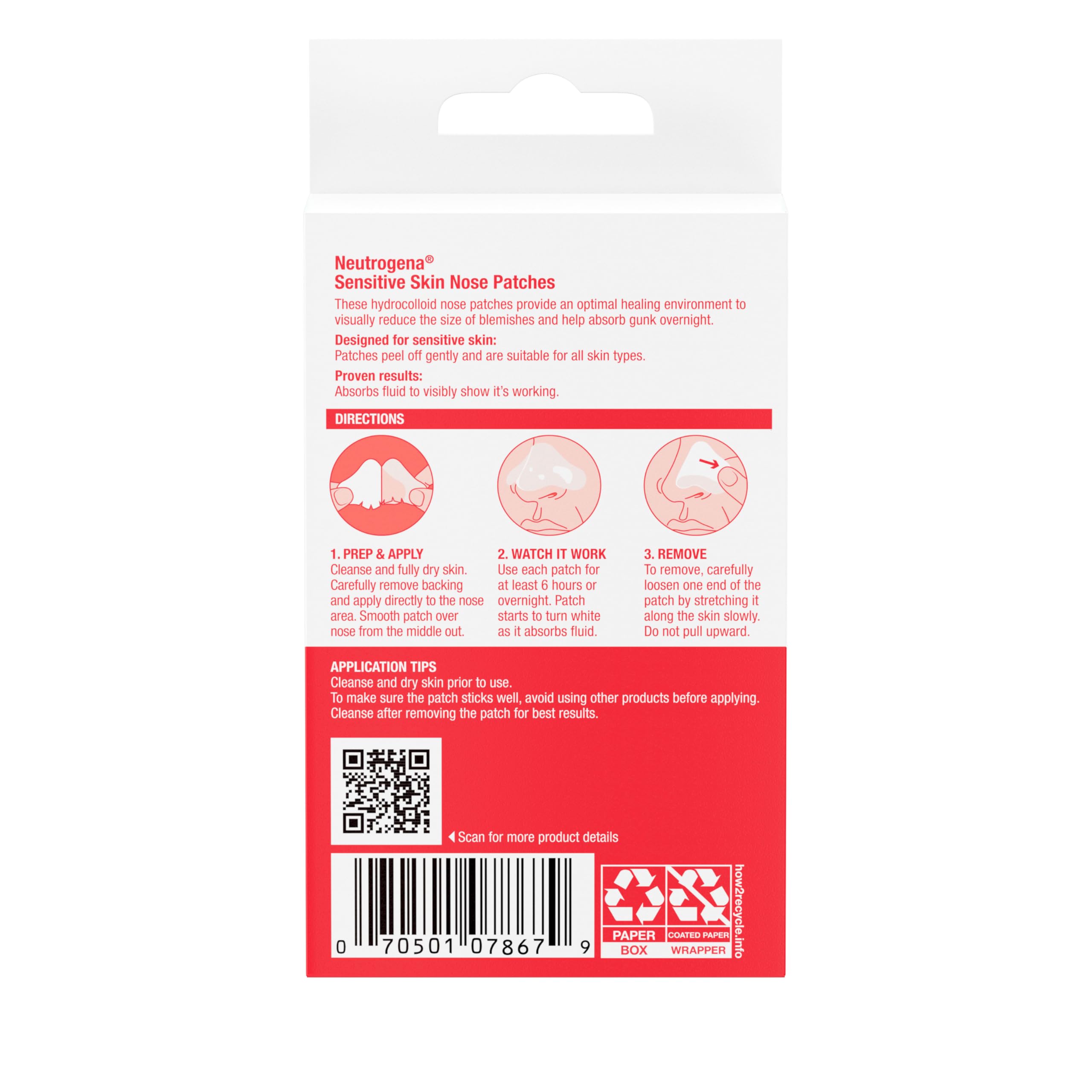 Buy now Neutrogena Nose Acne Patches for Sensitive Skin, Hydrocolloid Acne patches for Overnight Wear, Reduces the Look of Blemishes in 6-8 Hours, Gentle Non-Medicated Patches, 10 ct at indiglob india
