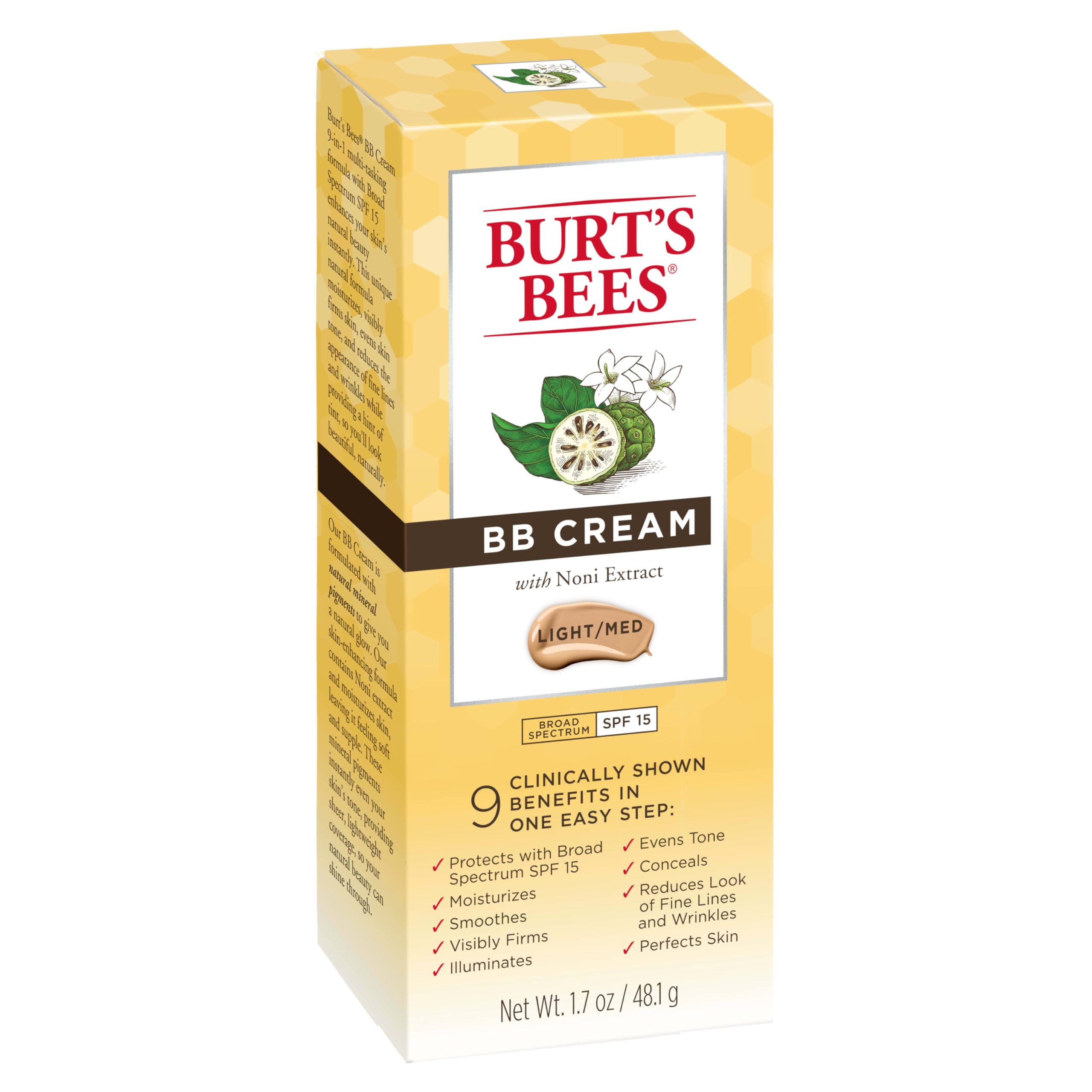 Buy now Burt's Bees BB Cream With SPF 15, Broad-Spectrum Sunscreen Tinted Lotion for All Skin Types, 98.9 Percent Natural Origin Skin Care, Light to Medium, 1.7 oz. Tube at indiglob india