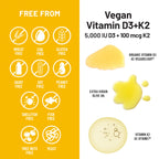 NatureWise Vegan Vitamin D3 K2 Supplement, 5000IU + 100mcg, 60 Softgels | High Absorption D3 & K2 - Organic Cold-Pressed Olive Oil - Immune & Bone Health Support - 2-Month Supply