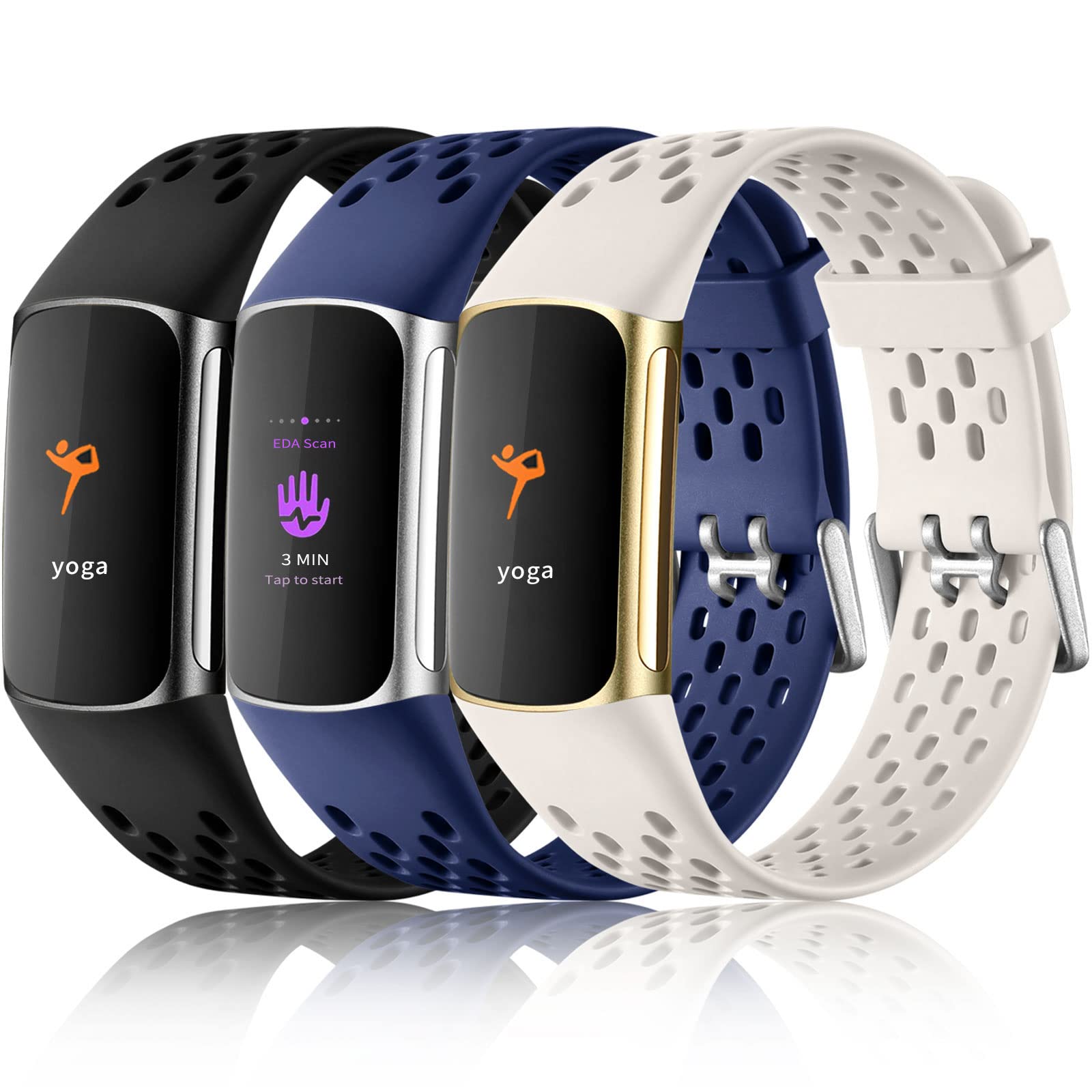Buy now Maledan Compatible with Fitbit Charge 5/ Fitbit Charge 6 Bands Women Men, Breathable Sport Band Soft Waterproof Replacement Wristbands Strap for Fitbit Charge 5/ Charge 6 Advanced Fitness Tracker at indiglob india