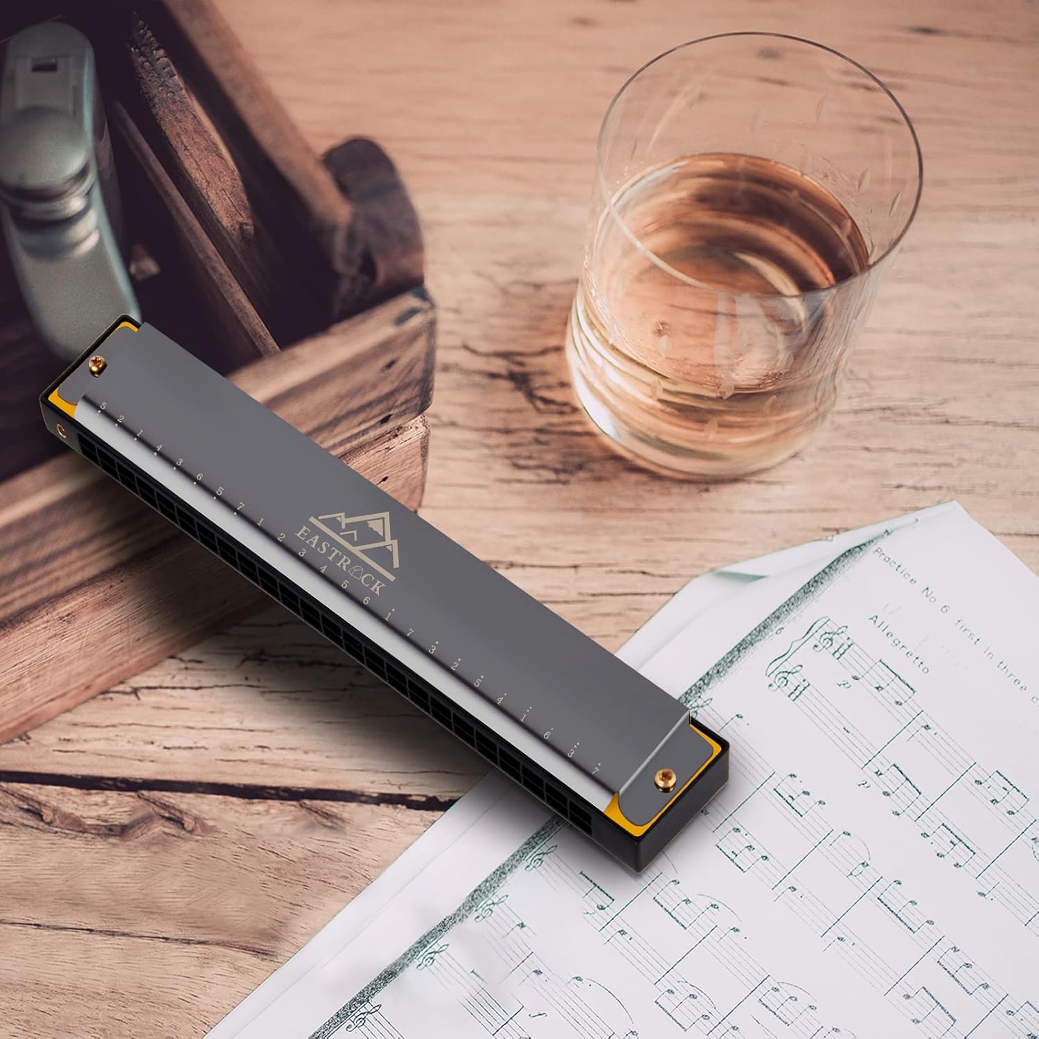 Buy now EastRock Blues Harmonica 24 Hole C Key with Case, Mouth Organ Harp, Diatonic Harmonica for Beginner, Adult, Kids, Professional, Students, Friends, Gifts at indiglob india