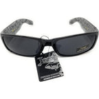 Buy now Locs Mens Hardcore Wrap Around Sunglasses with Bandana Print Inside, Black - Black Inside, Medium at indiglob india