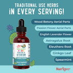 MARYRUTH'S Kids Focus & Attention Drops, USDA Organic Drops, 30 Servings | USDA Organic, Ginkgo Biloba, Rhodiola Root & Licorice Root, Adaptogenic, Vegan