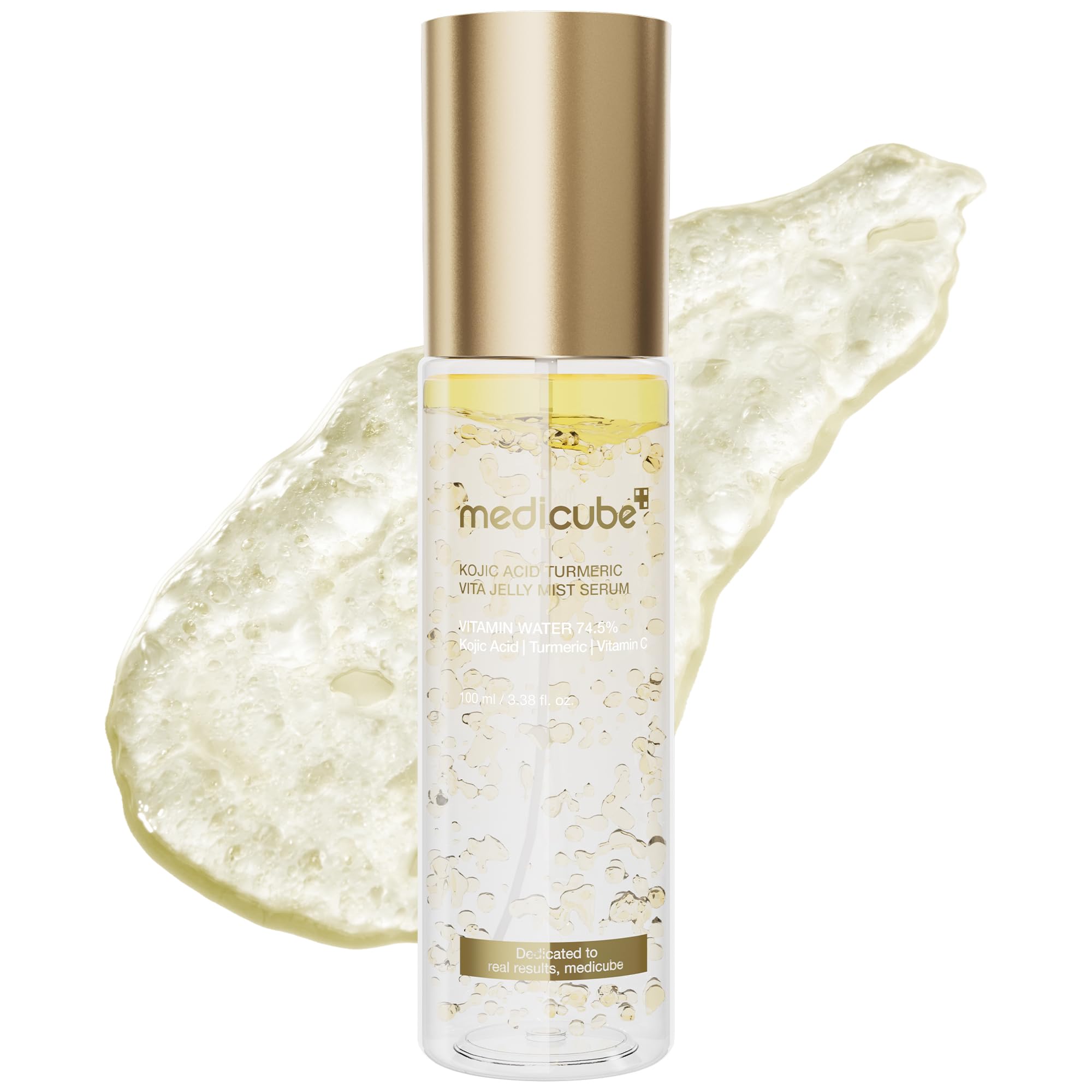 medicube Jelly Mist Serum with Pink PDRN Collagen, 2.02 fl.oz | Dual-Texture Glow Spray with Niacinamide, Glutathione, Hyaluronic Acid, Ceramide - Hydration, Radiance, Plump-Looking Skin