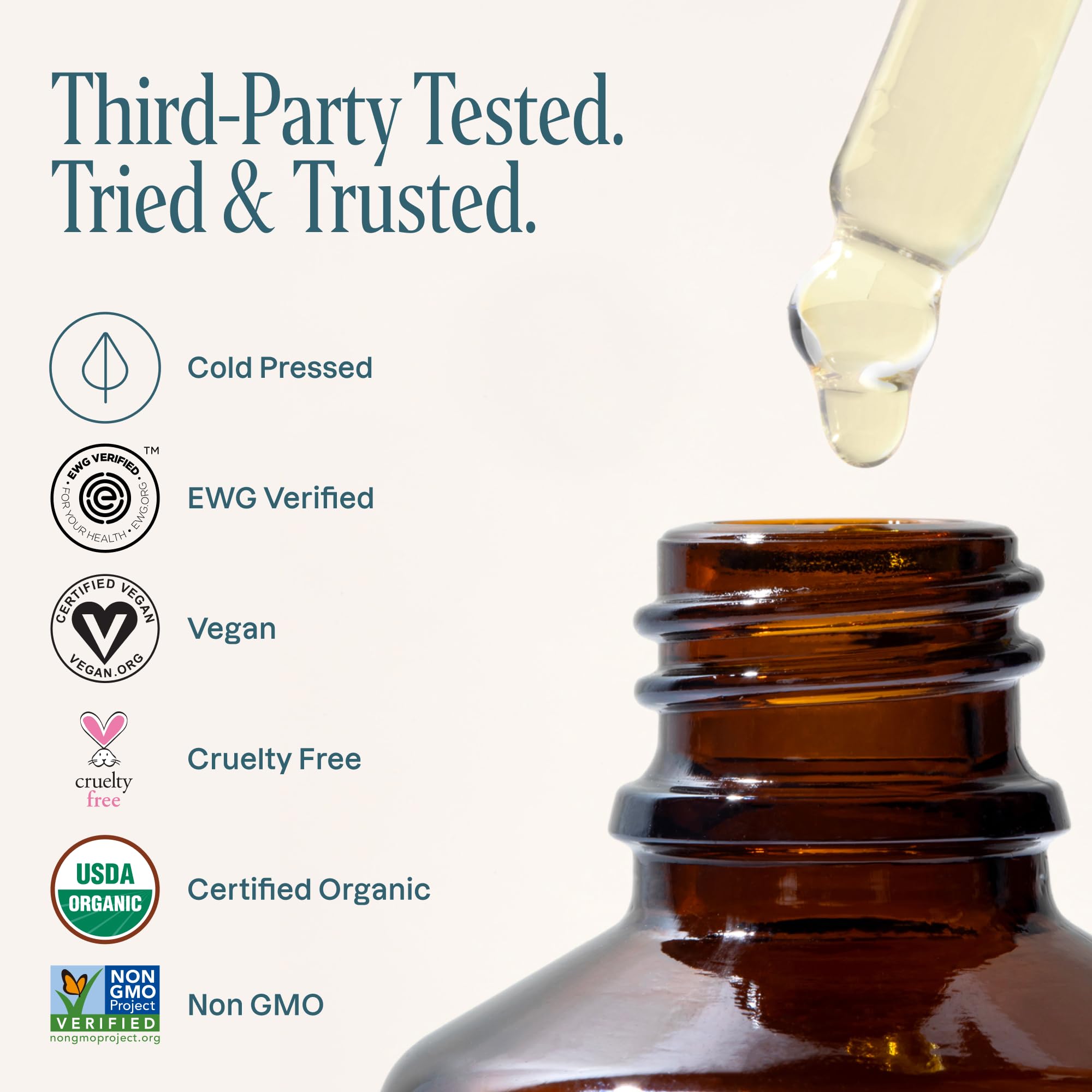 Cliganic Organic Argan Oil, 100% Pure - for Hair, Face & Skin | Cold Pressed Carrier Oil, 2 oz