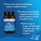 Dr. Mercola H2 Molecular Hydrogen, 8 ppm, 90 Tablets (90 Servings) | Supports Cellular Energy, Brain Health, and Healthy Aging with Elemental Magnesium, Non-GMO, Gluten-Free, and Soy-Free