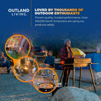 Outland Living Portable Propane Fire Pit, 19-inch, 58,000 BTU with Fire Pit Cover & Carry Kit, Smokeless Gas Firebowl | Perfect for Camping, Patio, Backyard, Tailgating, Deck, RV| Black 893 Deluxe