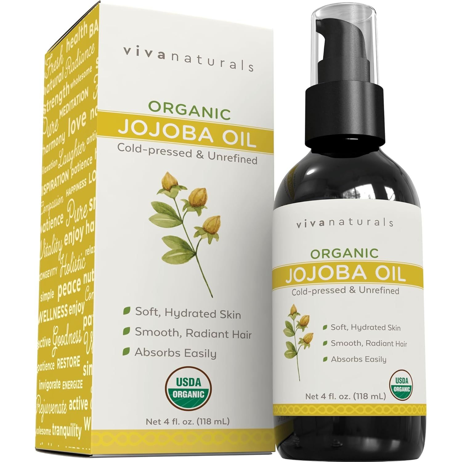 Buy now Viva Naturals Cold pressed Organic Castor Oil 16 fl oz - Castor Oil for Face, Eyelashes, Traditional Eyebrow Serum, Hair Oil - Certified Organic & Non-GMO 4 Fl Oz (Pack of 1) Jojoba Oil at indiglob india