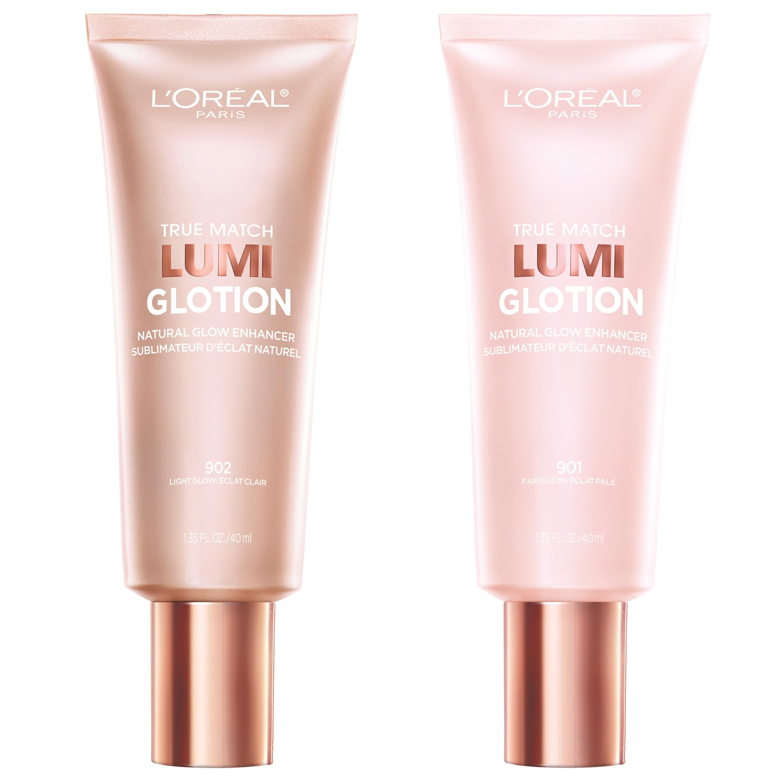 Buy now L'Oreal Paris Makeup True Match Lumi Glotion, Natural Glow Enhancer, Illuminator Highlighter, Bronzing Drops For a Sun-Kissed Glow, 902 Light 1.35 Fl Oz (Pack of 2) 901 Fair & 902 Light at indiglob india