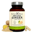 Herbal Roots Organic Ginger Capsules - Digestive Support - USDA Certified Organic - 60 Vegan Capsules