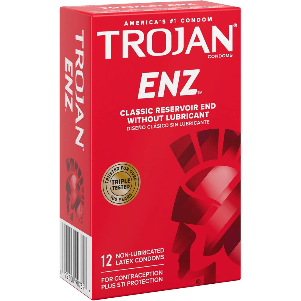 Buy now Trojan ENZ Natural Latex Non-Lubricated Condoms - 12 Count at indiglob india