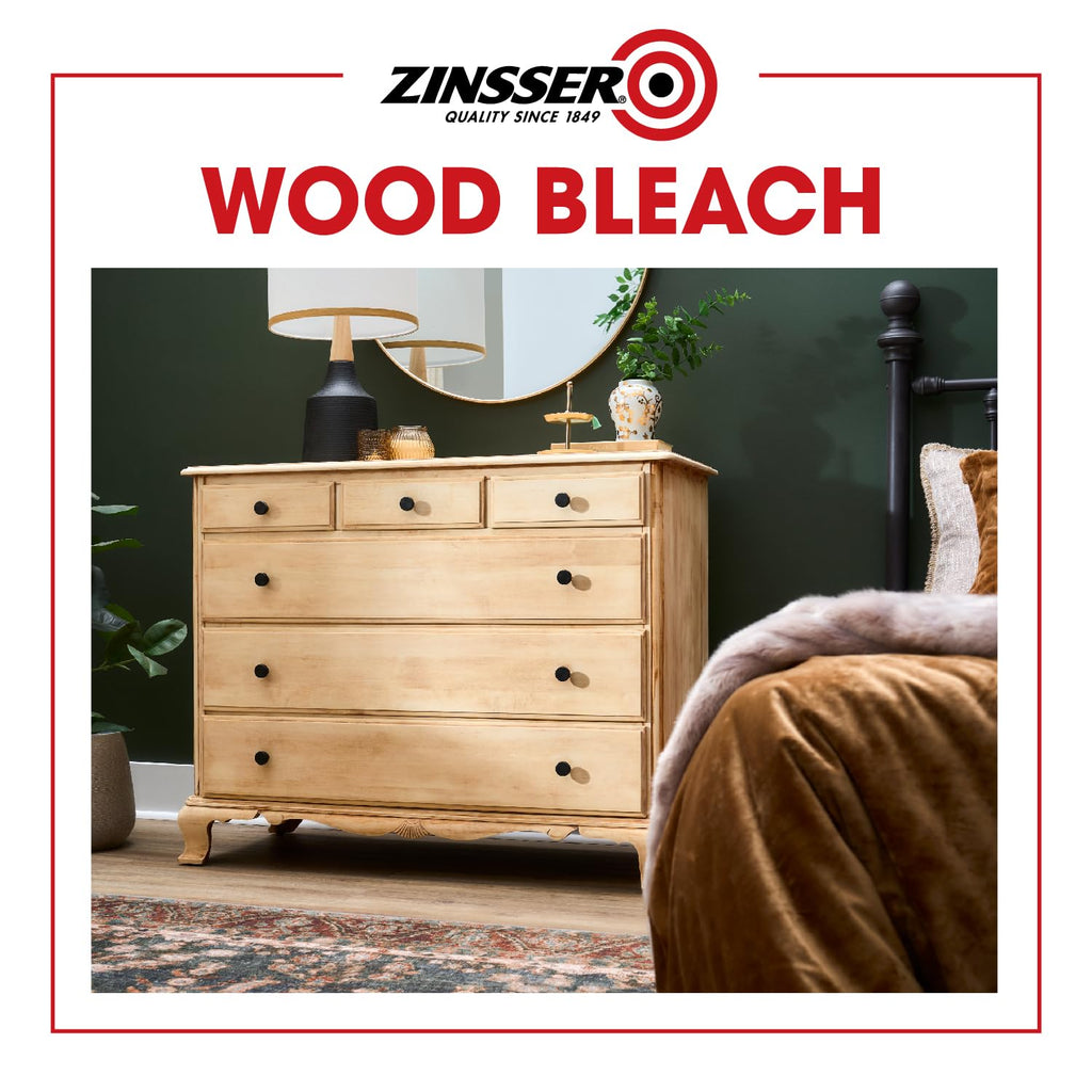 Buy now Zinsser Wood Bleach Kit | Lighten Furniture, Floors, Cabinets, Trim | Removes Red Tone | 2-Step Brightening System | 2-Step 8 fl. oz. Kit (16 fl. oz. Total) at indiglob india