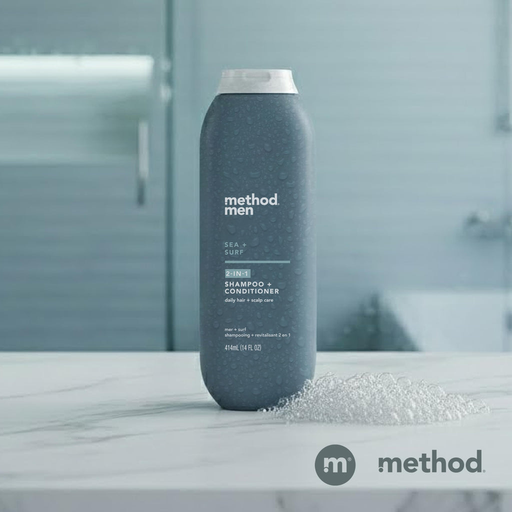 method men 2-in-1 Shampoo and Conditioner, Sea + Surf, 14 fl oz | Cleans and Conditions with Argan and Jojoba Oil - Made without Parabens