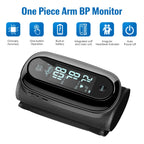 Blood Pressure Monitor Upper Arm with One Piece Design, Digital BP Machine for Home Use with Cuff Size 9-14 Inch, Portable Meter, Built-in Battery