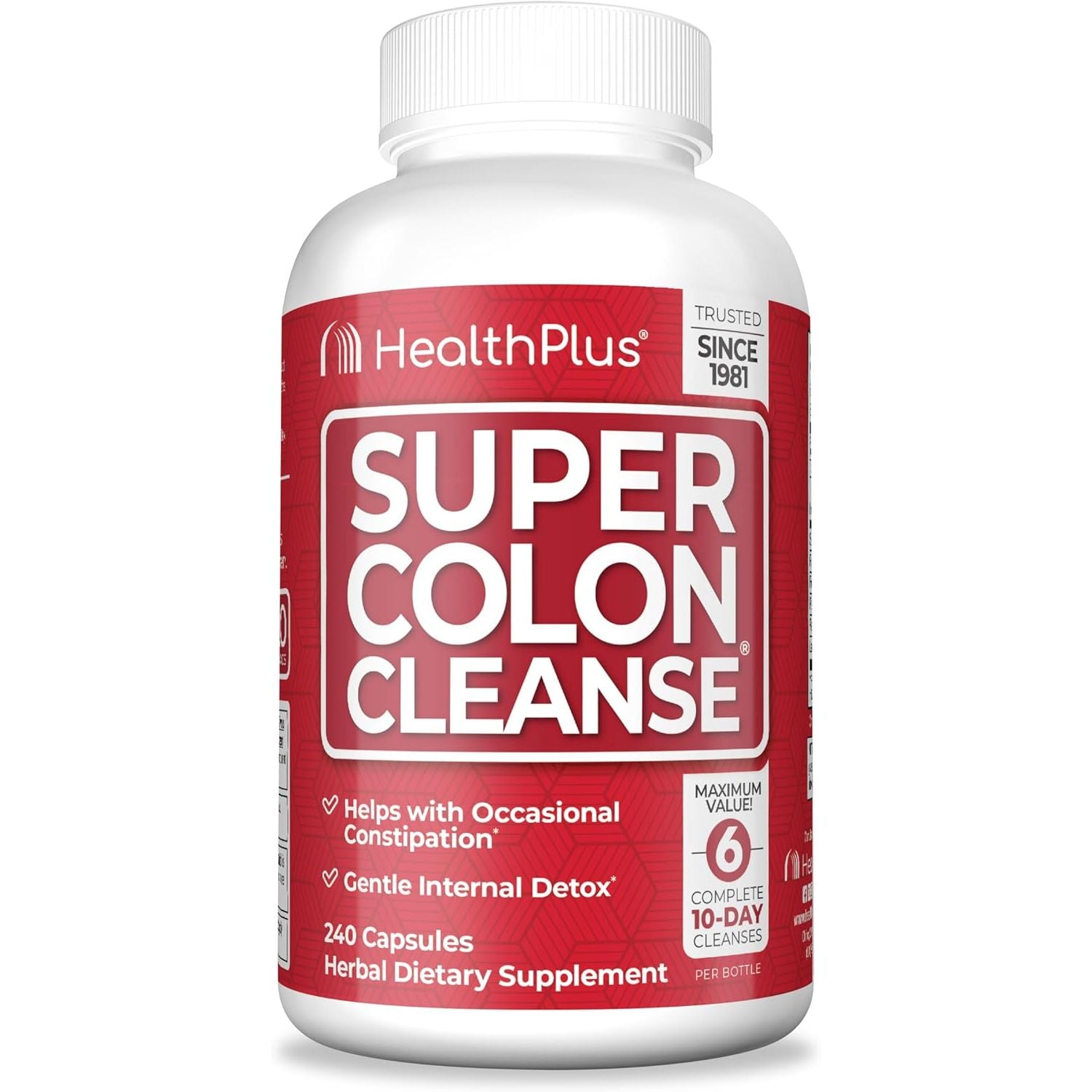 Buy now Health Plus Super Colon Cleanse 15 Day Supply of Gentle Gut Cleanse Detox, Psyllium Husk, Probiotics for Constipation Relief & Digestive Support, 60 Capsules 240 Count (Pack of 1) at indiglob india