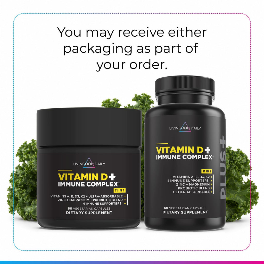 Livingood Daily 4000 iu Vitamin D3 K2 Magnesium Supplement, 60 Capsules | 11-in-1 Immune Complex, Vitamins A, E, D, K, Zinc, Magnesium, Probiotics, Healthy Fats, Ultra-Absorption Formula, Made in USA