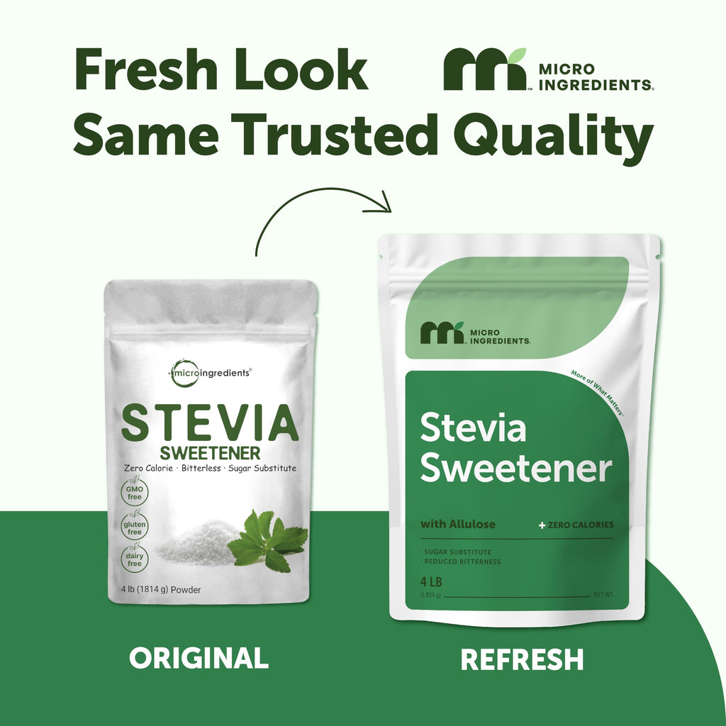 Stevia Sweetener Powder with Allulose, 4 lb (64 oz) | Zero-Calorie Sugar Substitute | Reduced Bitterness | No Erythritol | 453 Servings | Keto & Vegan Friendly | Non-GMO