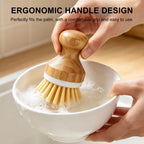 Bamboo Dish Scrubber 2 Pack Kitchen Brushes for Dishes Cleaning