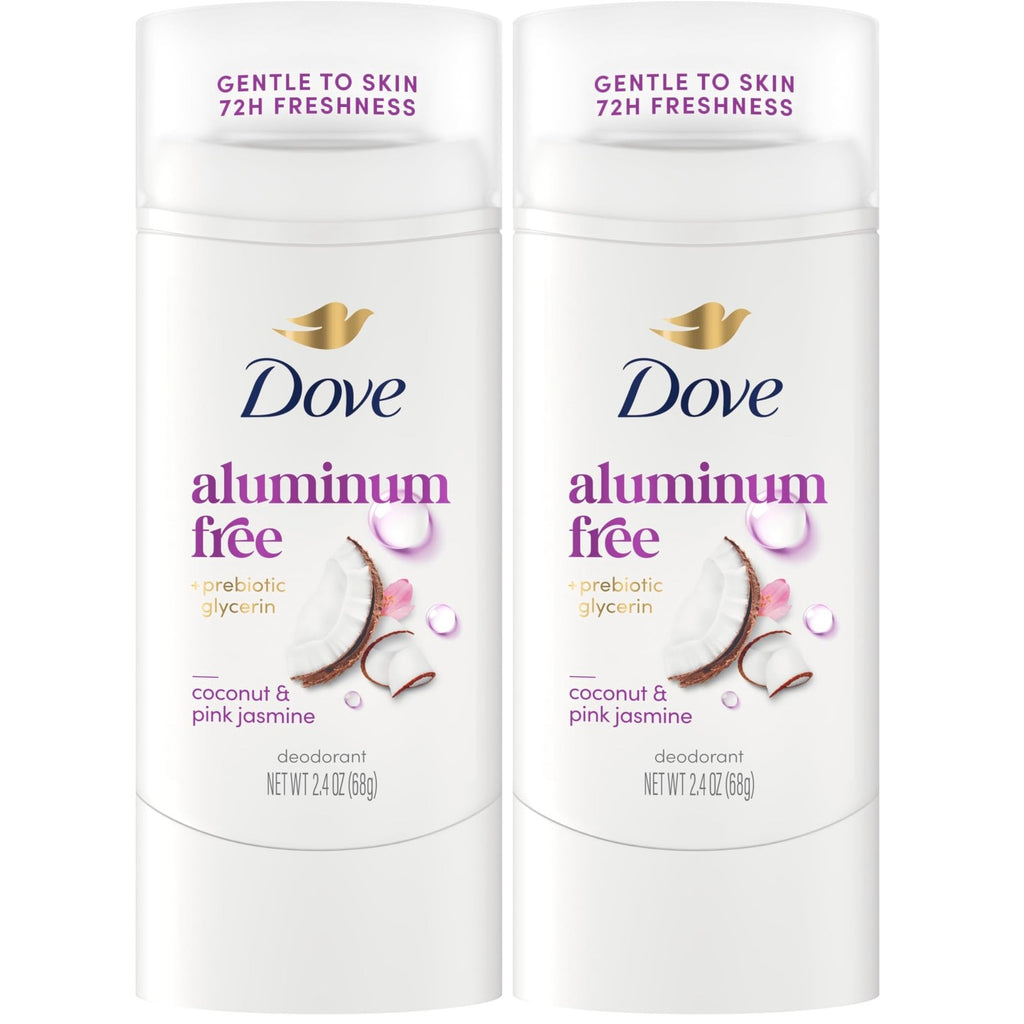 Dove Deodorant Stick Coconut & Pink Jasmine Aluminum Free 2.4 Oz | 72H Odor Protection